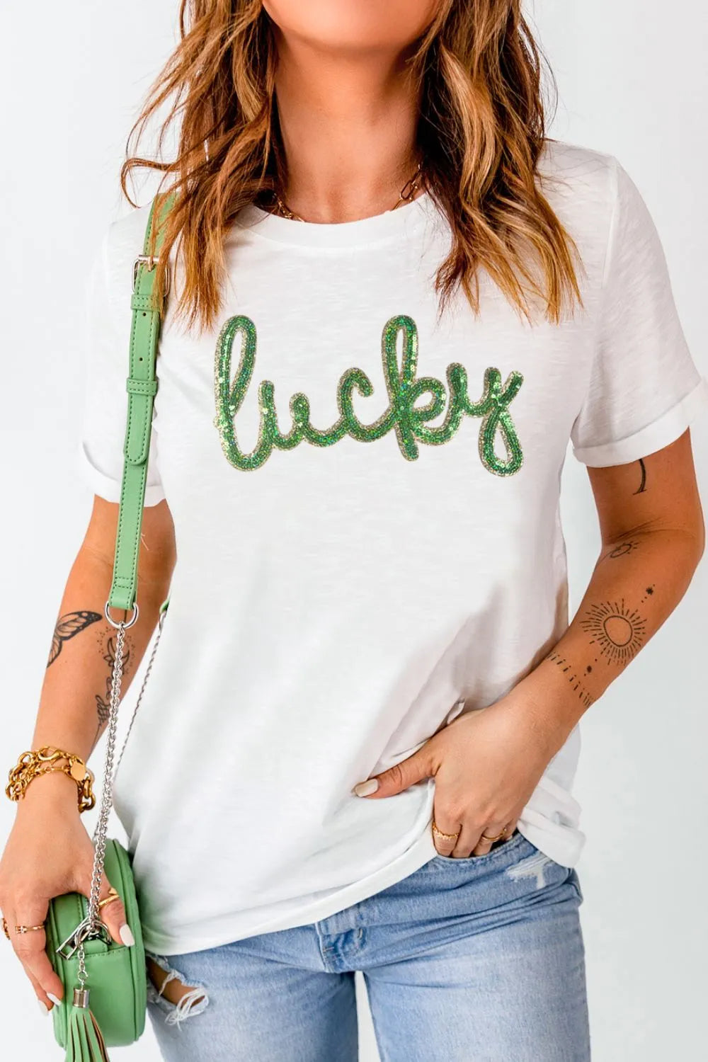 Sequined Lucky St. Patrick's Day T-Shirt