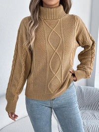 Cable Knit Turtleneck Sweater