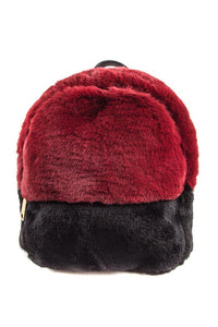 Two Tone Furry Backpack for Women