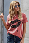 Leopard Lip Distressed T-Shirt