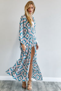 Printed Long Sleeve Kimono