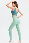 Exposed Seam High Waist Ankle-Length Yoga Leggings