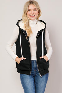 Hooded Sherpa Fur Lined Vest Jacket