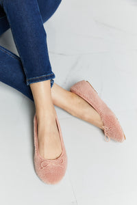 Forever Link Bow Detail Sherpa Flats