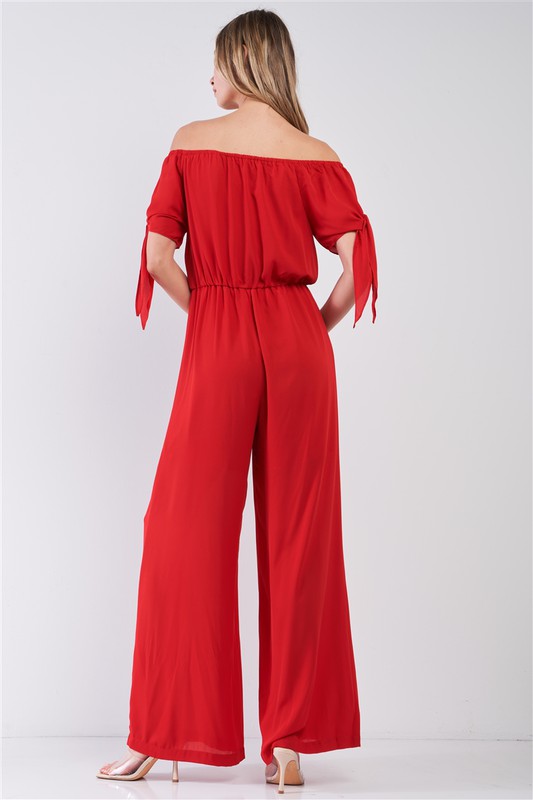 Off The Shoulder Wide Leg Jumpsuit