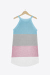 Color Block Round Neck Sleeveless Knit Top