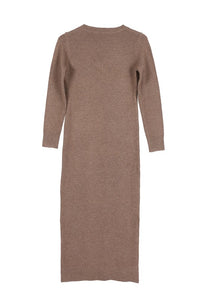 V Neck Ankle Length Sweater Dress