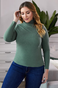 Plus Size Mock Neck Long Sleeve Top