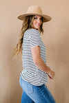 BiBi Mix It Up Leopard and Striped Tee