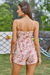 Floral Spaghetti Strap Zip-Back Romper