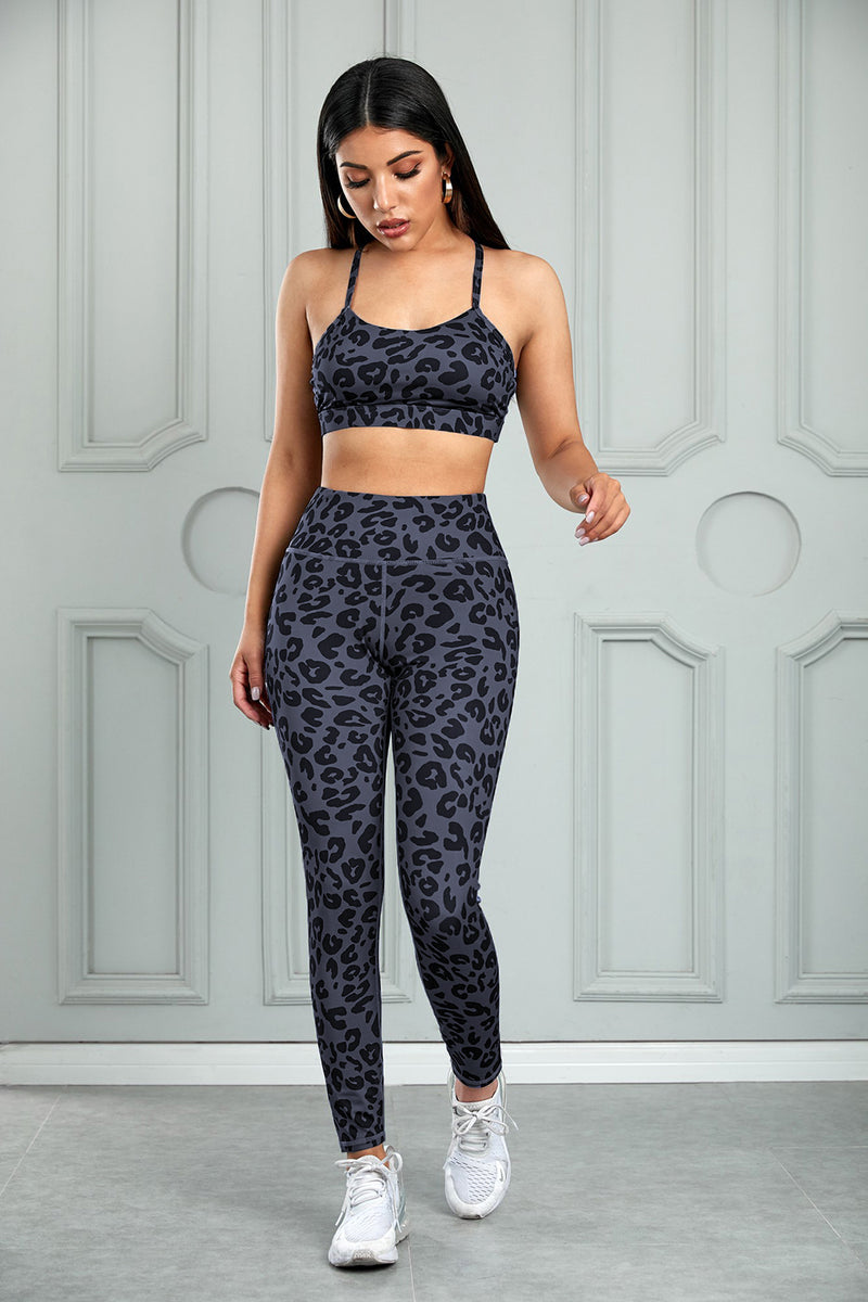 Leopard Sports Bra and Leggings Set