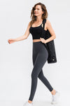 Exposed Seam High Waist Ankle-Length Yoga Leggings