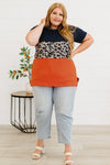 Plus Size Leopard Color Block T-Shirt