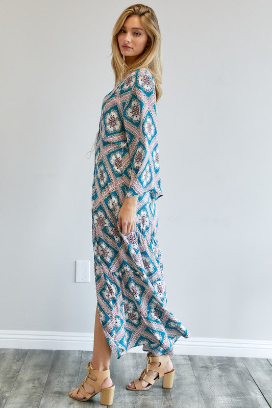 Printed Long Sleeve Kimono