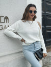 Cold-Shoulder Round Neck Sweater