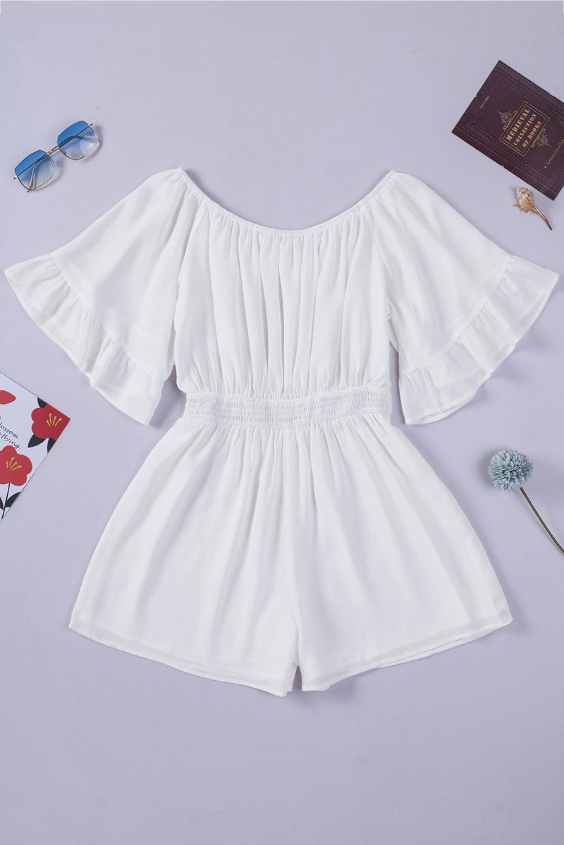 Smocked Waist Off-Shoulder Romper