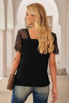 Side Lace V Neck T-Shirt