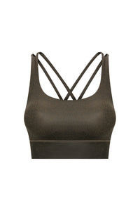 Crisscross Strappy Back Sports Bra