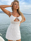 Cutout Tie Front Lace Cami Dress