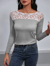 Lace Spliced Long Sleeve Tee