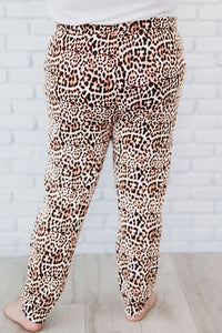 Plus Size Leopard Distressed Joggers with Pockets