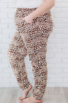 Plus Size Leopard Distressed Joggers with Pockets