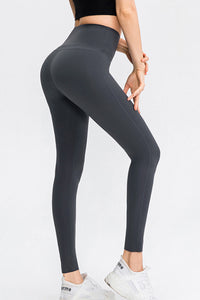 Exposed Seam High Waist Ankle-Length Yoga Leggings