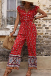 Bohemian Flutter Sleeve Tied Jumpsuit