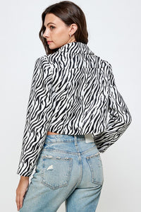 Zebra Print Crop Blazer