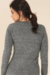 V Neck Ankle Length Sweater Dress