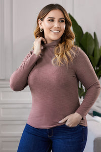 Plus Size Mock Neck Long Sleeve Top