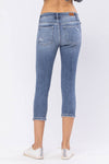 Judy Blue Wren Full Size Distressed Mid-Rise Denim Capri