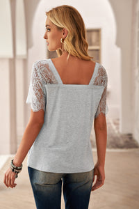 Side Lace V Neck T-Shirt