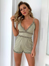 Frill Trim Spaghetti Strap Romper