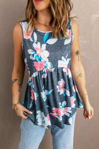 Floral Peplum Tank Top