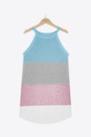 Color Block Round Neck Sleeveless Knit Top